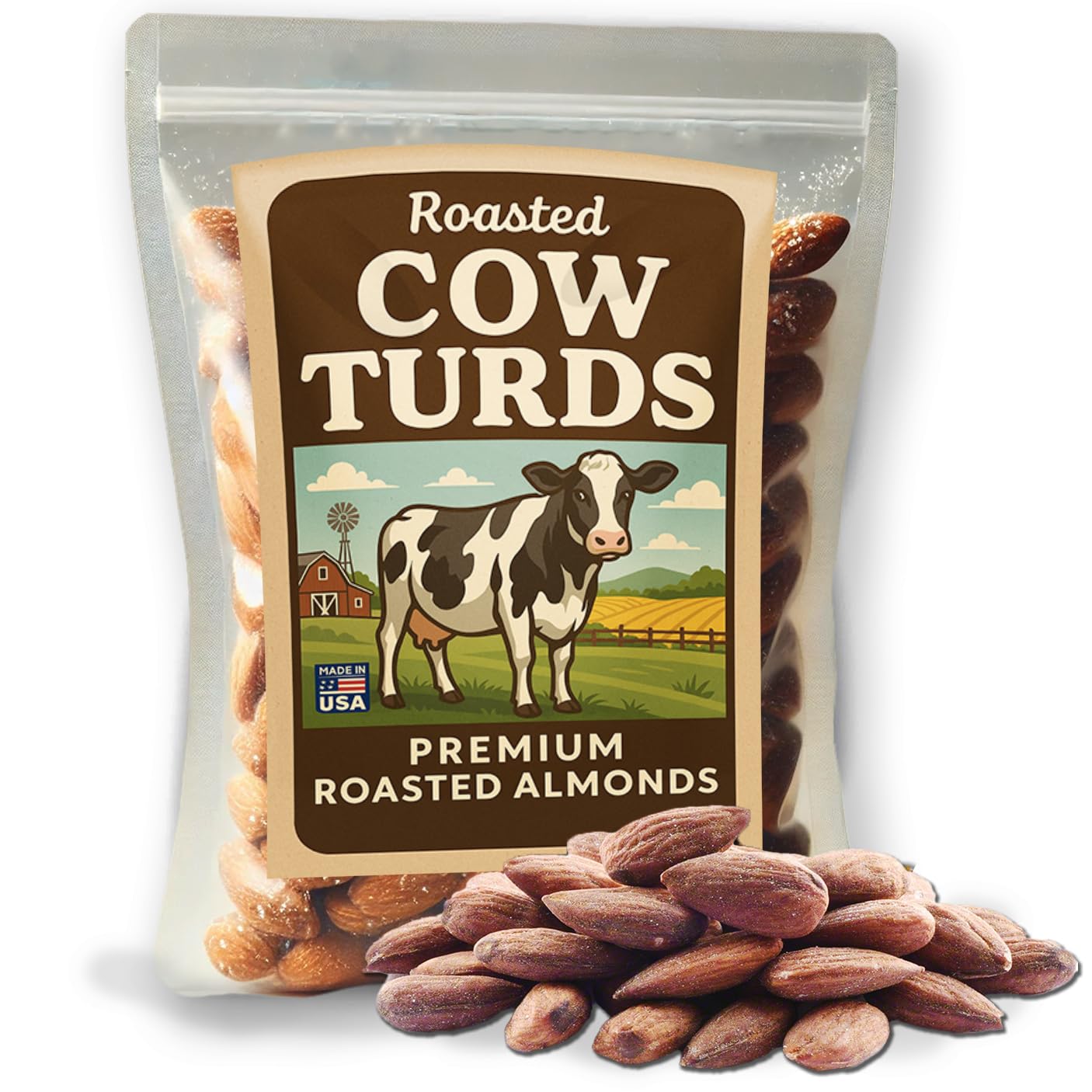 Cow Turds Crunchy Roasted Almonds - Farm-Inspired Snack For Cow Lovers, Perfect Easter Treat, Bovine, Farm Gift Ideas, Easter Tr