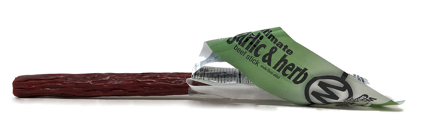 Westerns Smokehouse Garlic & Herb Jerky Meat Sticks, Gluten-Free, 1 Ounce (Pack of 24), 100 Calories, 8g Protein
