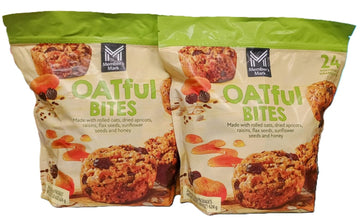 Members OATful Bites with Rolled Oats, Dried Apricots and Seeds, 24-0.9oz Individually Wrapped Snacks Net WT 22oz