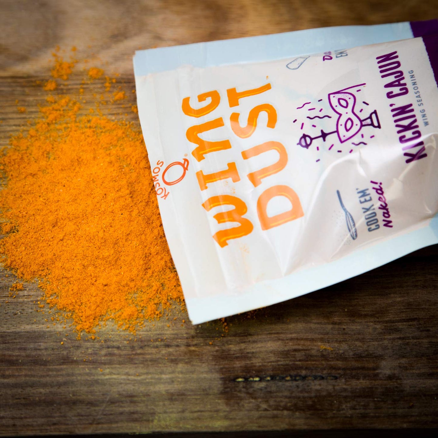 Kosmos Q Kickin Cajun Wing Dust - 5 Oz Bag For Wings, Popcorn & More - Dry Bbq Wings Rub With Spicy Cajun Heat (Kickin Cajun)