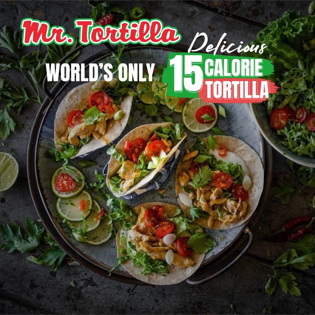 Mr. Tortilla Low Carb Tortilla Wraps - Keto Tortillas With Avocado Oil - Street Taco Size - 1 Net Carb Per Serving - Low Calorie