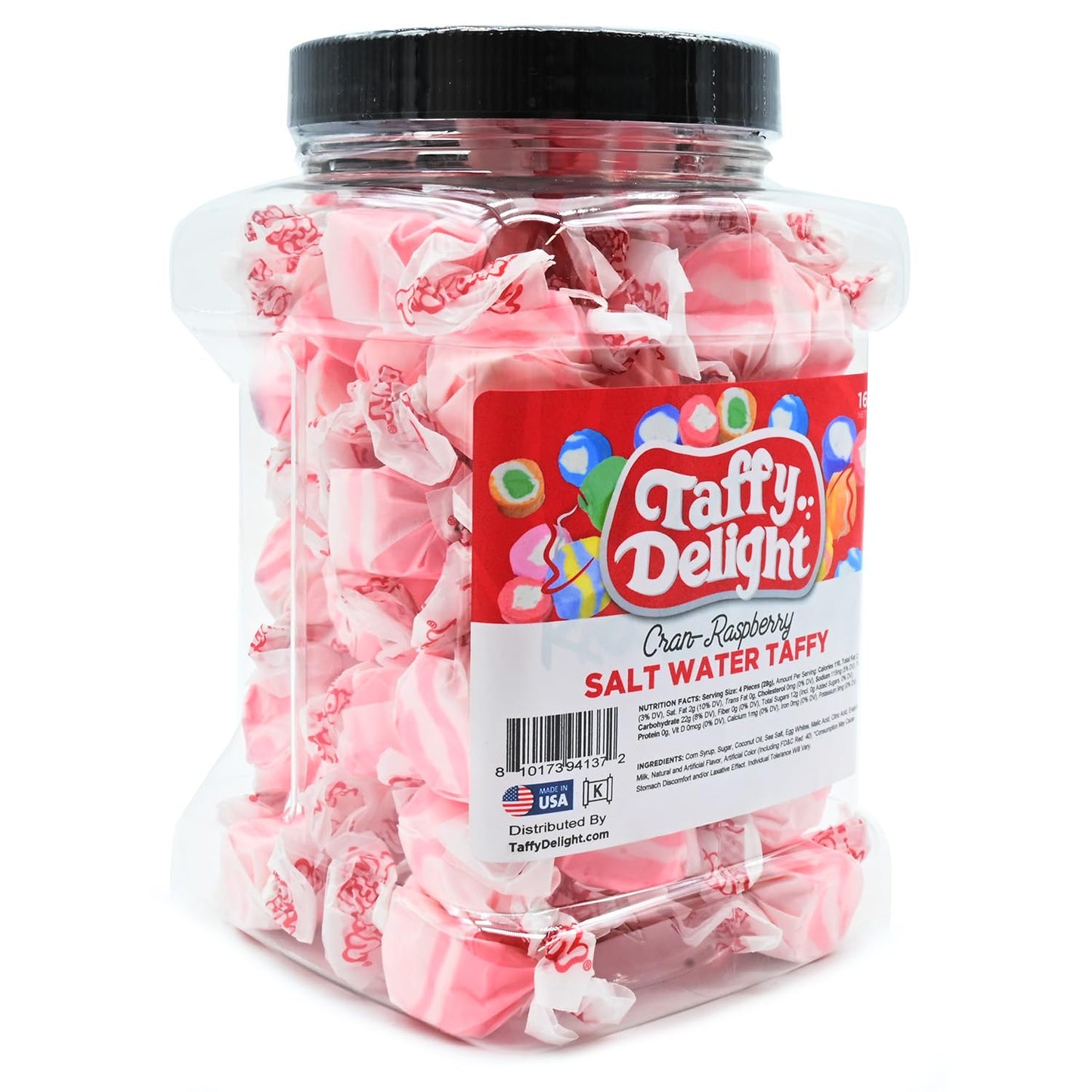 Taffy Delight Salt Water Taffy (16Oz, Cran-Raspberry)