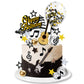31 Pcs Guitar Cake Toppers Music Notes Balls Cake Decorations For Musician Birthday Party Rock Theme Party (Black)