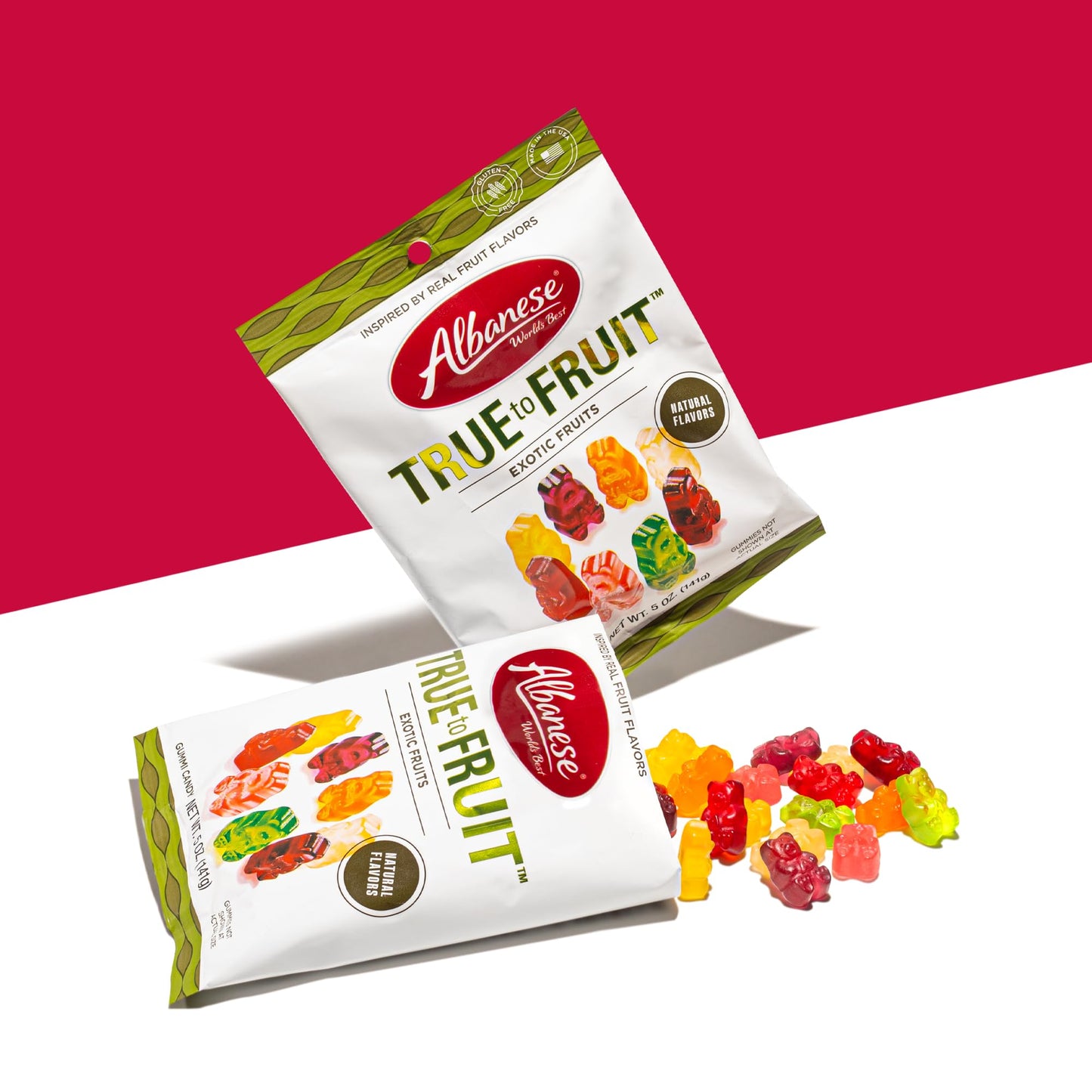 Albanese World'S Best True To Fruit - Exotic Fruits Gummies, 7.75Oz Bag Of Candy (Pack Of 6), Individually Wrapped Soft & Chewy