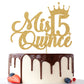 Jenrtvis Mis Quince 15 Cake Topper, 15Th Birthday Decorations, Gold Glitter