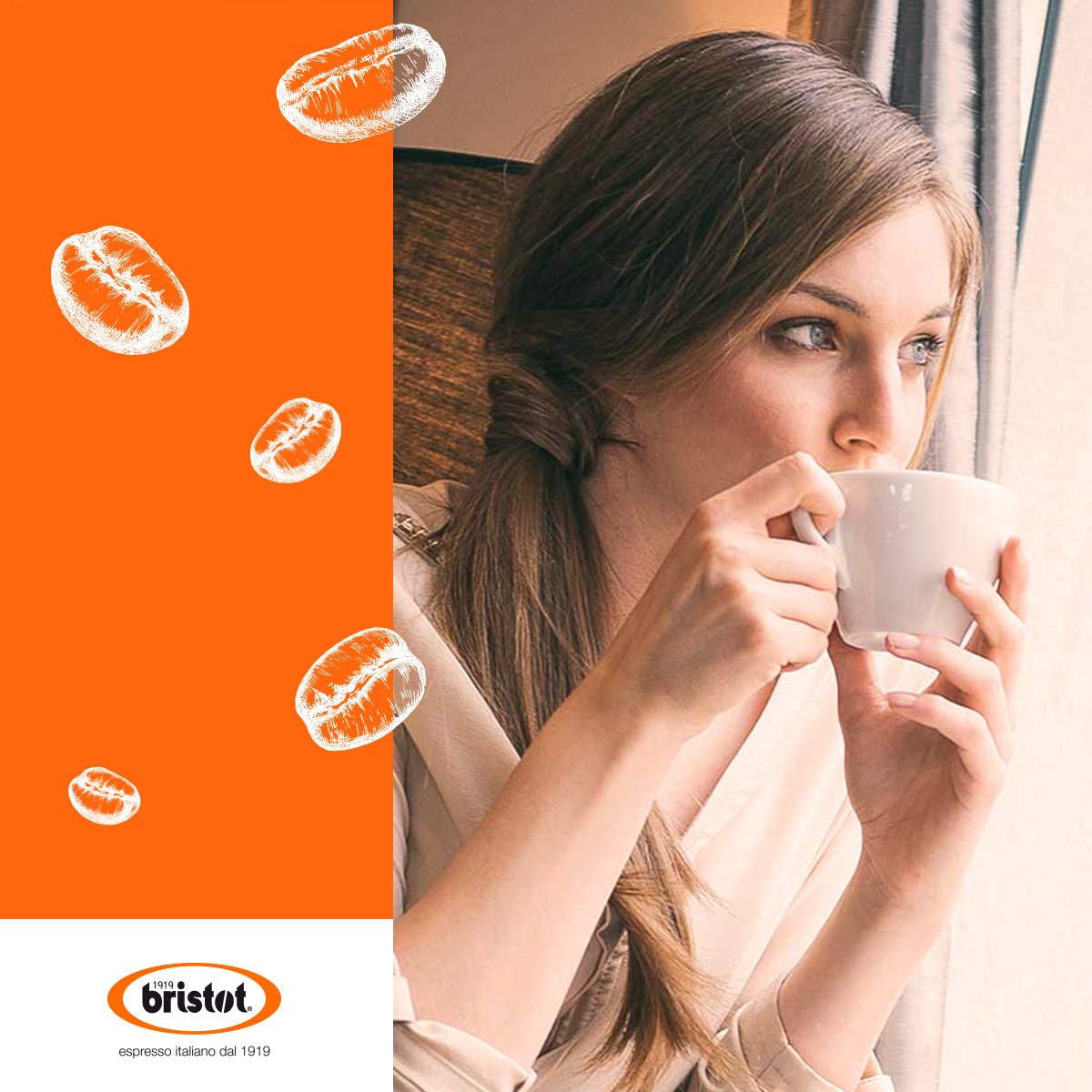 Bristot 100% Arabica Espresso compact pieces Compatible with Lavazza Blue Machines Smooth & Aromatic 50 Count