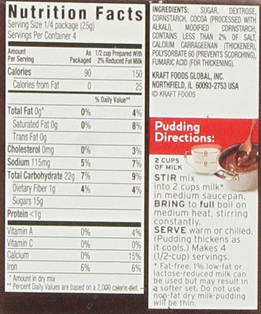 Jell-O Chocolate Fudge Cook & Serve Pudding & Pie Filling 3.4-Oz (Pack of 4)