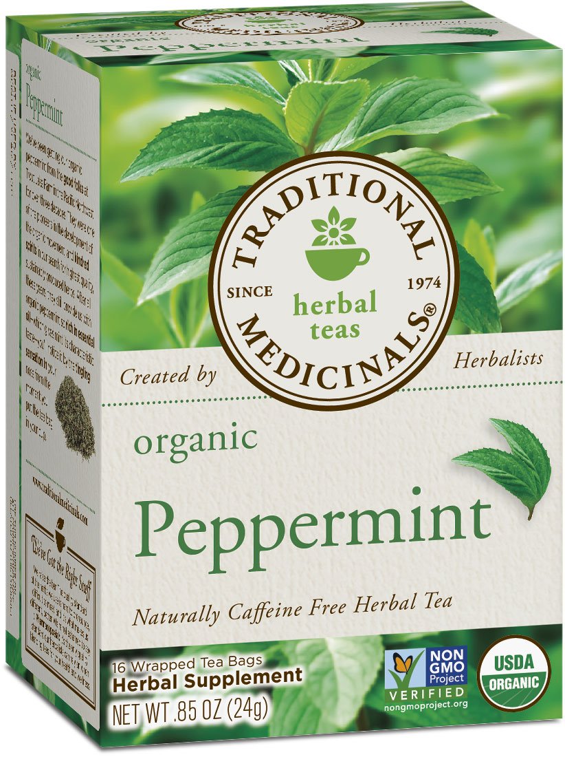 Traditional Medicinals Organic Peppermint Herbal Leaf Tea, 16 Tea Bags