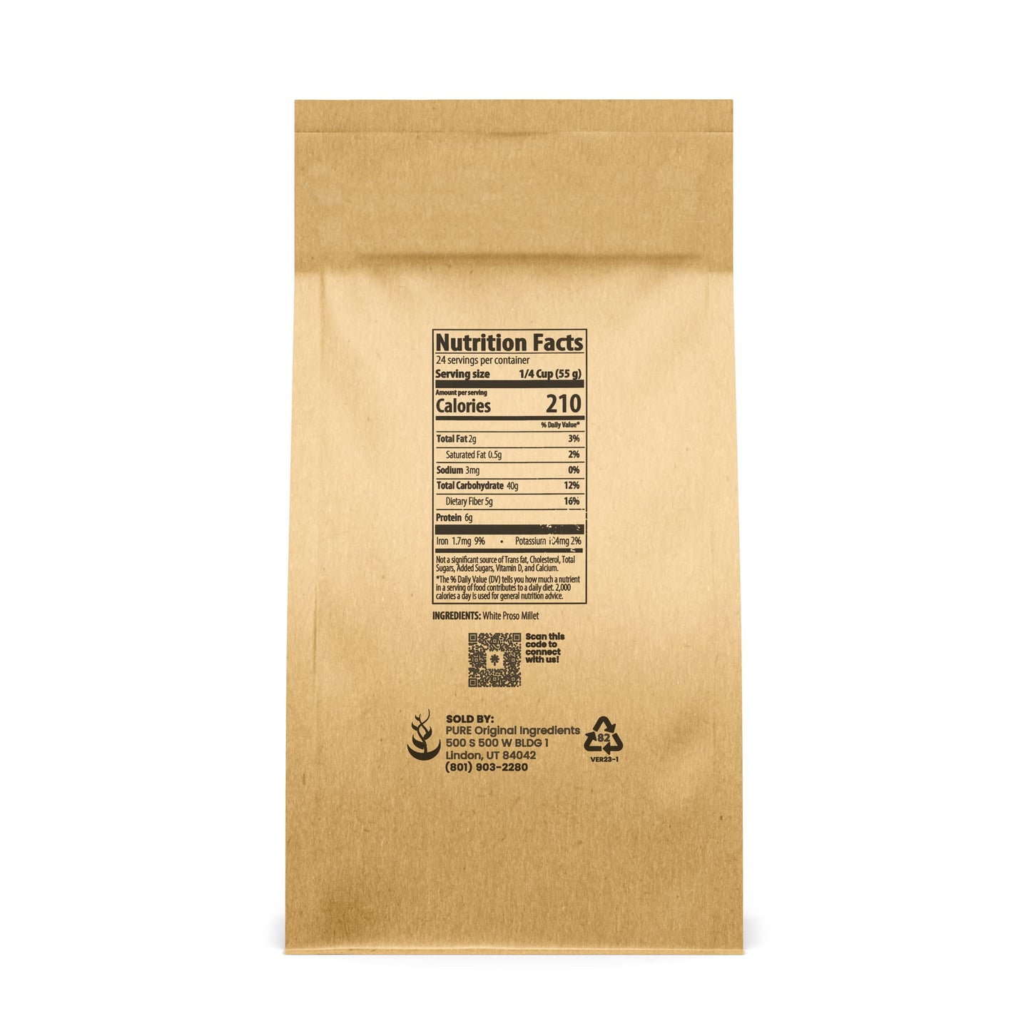 Pure Original Ingredients Hulled Millet (3 Lb) Whole Grain, Hulled & Ready To Cook, Healthy Substitute For Rice