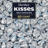 Kisses Milk Chocolate Candy, Approx 60 Pieces Solid Milk Chocolate In Siver Foil Wrap