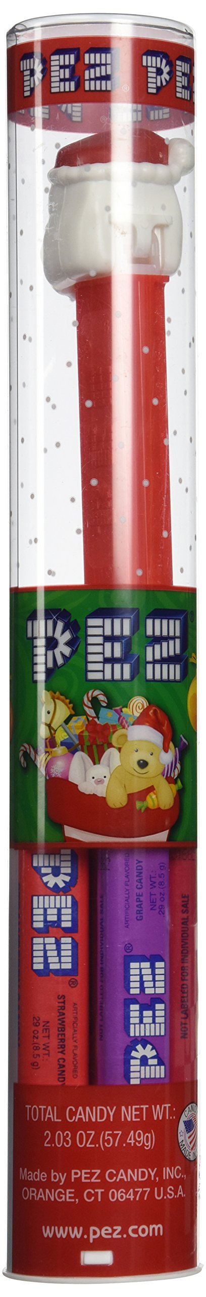 Pez Reindeer Dispenser Holiday Santa Clause Tube W/ 6 Candy Refills