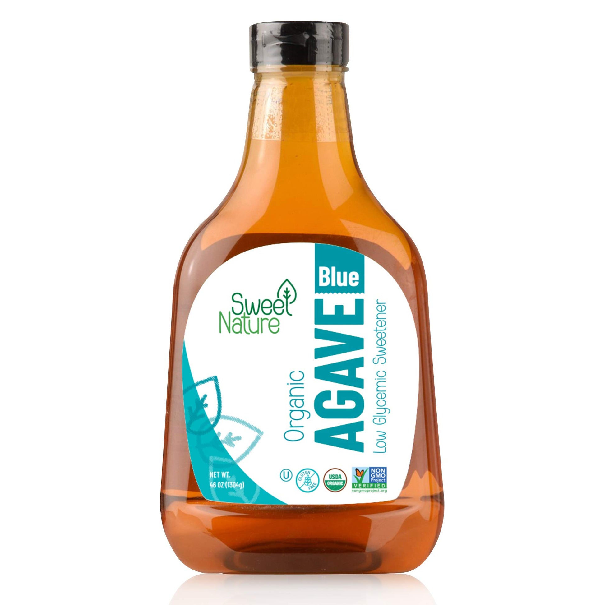 Sweet Nature, Blue Agave Nectar Sweetener Organic Non GMO Low Glycemic 46 OZ,