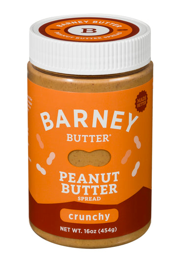 Barney Butter Peanut Butter, Crunchy, 16 Ounce Jar, Natural, No Stir, Non-GMO, Gluten Free, Keto, Vegan