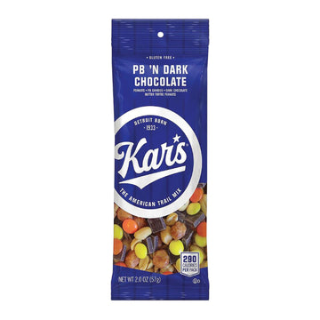 Kars Nuts Peanut Butter N Dark Chocolate Trail Mix - 2 Oz Individual Snack Packs - Bulk Pack Of 72, Gluten-Free Snack Mix