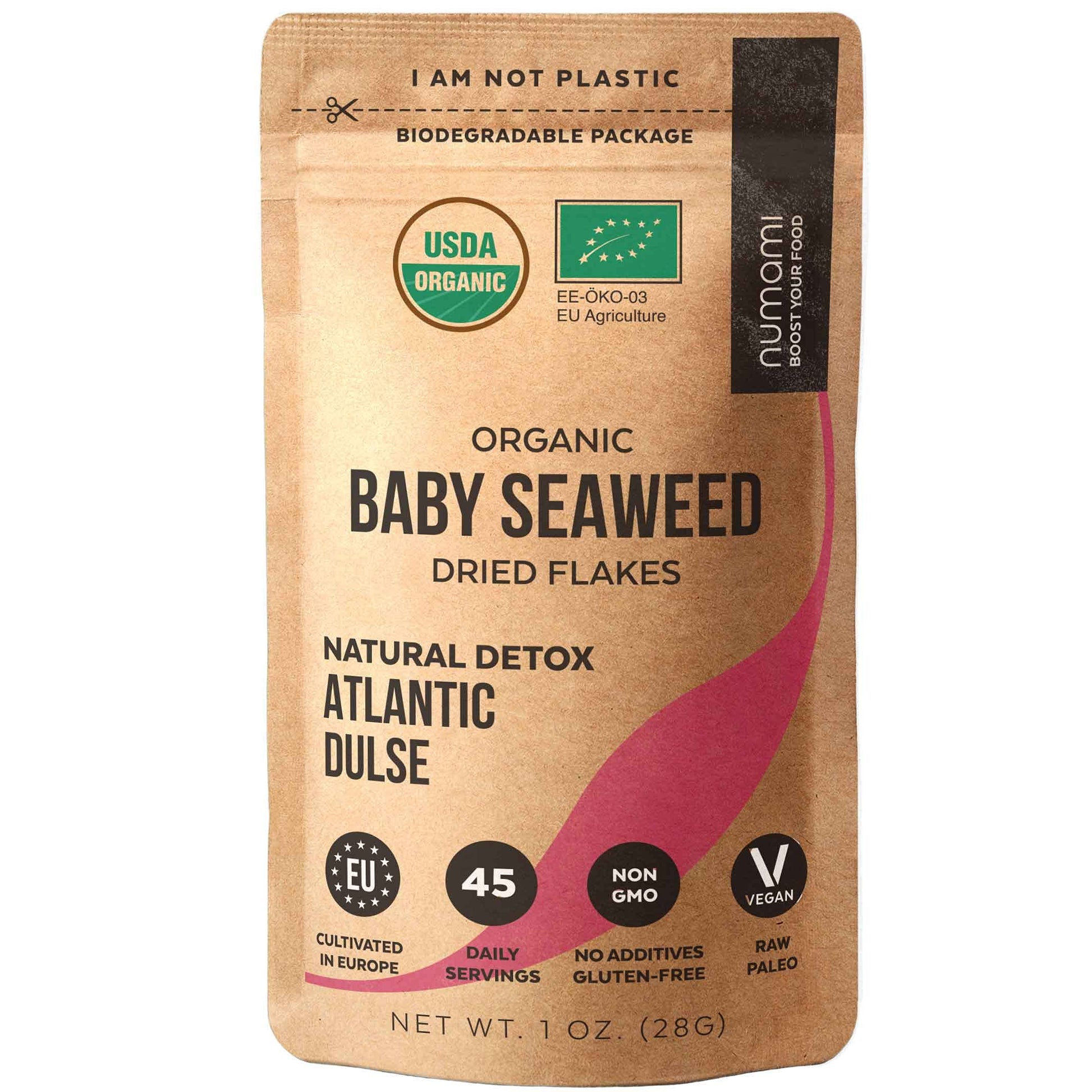 Organic Atlantic Dulse Flakes Young Seaweed Grown In North Atlantic, Vacuum Dried Premium Quality. Soft Texture & Mild Taste. Ad