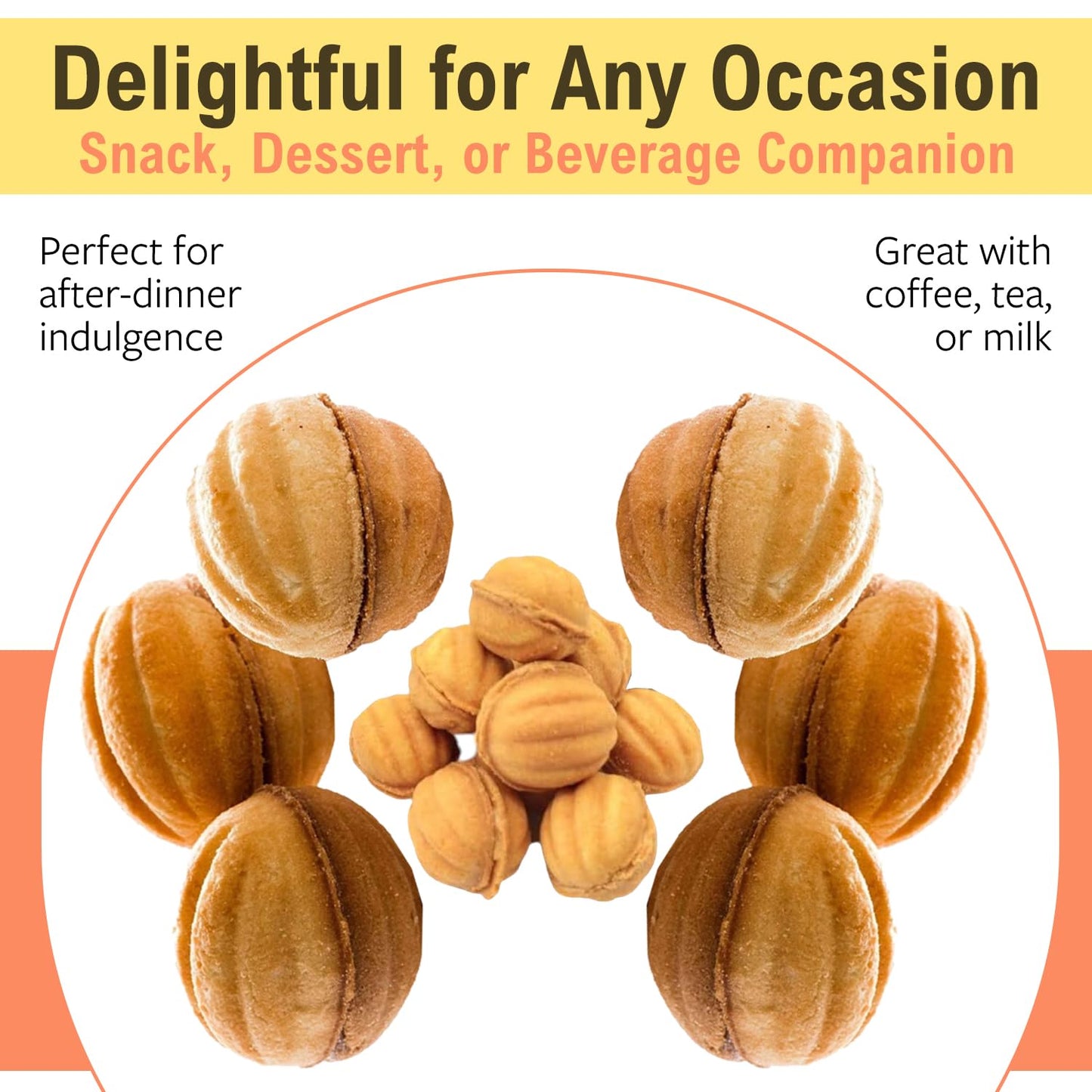 Oreshki-Bakeway Gourmet Cookies With Condensed Milk Filling - Traditional Cookies With Rich & Velvety Condensed Milk Center - Go