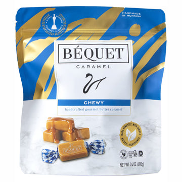 B  Quet Caramel - Chewy - Gourmet Caramel Candy - Caramel Candy Individually Wrapped - Made In Montana - Kosher (Star D) And Glu