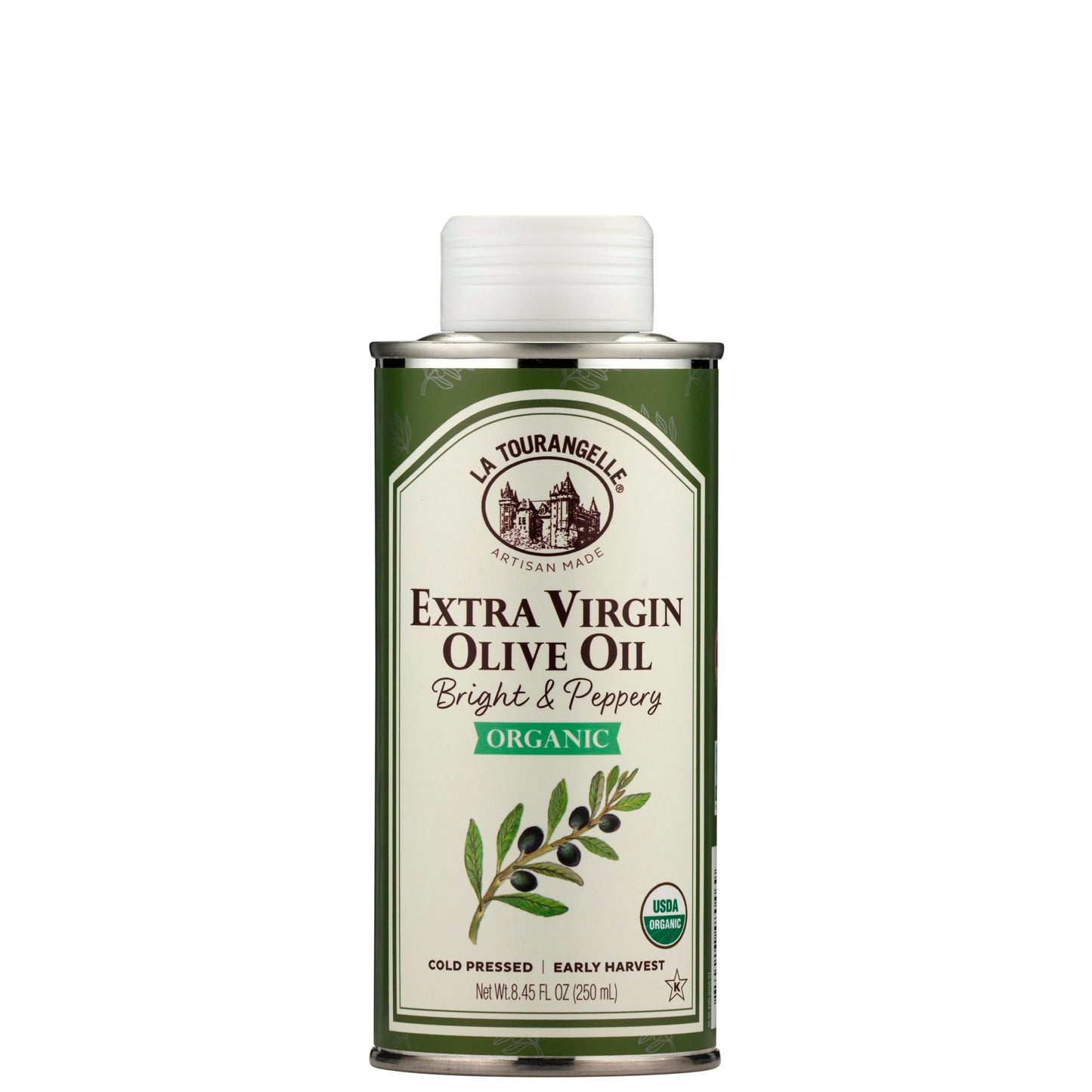 La Tourangelle  Organic Extra Virflavor Blend Olive Oil  Cold-Pressed Early Harvest Evoo From Scomfort Support  Bright & Peppery  8.45 Fl Oz - Spanish With Polyphenols For Cooking  Drizzling  Marinades  And Dipping