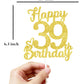 39 Birthday Cake Toppers-Gold Glitter, 39Th Cake Topper For Men,39 Cake Topper For Women, 39Th Birthday Decorations,39Th Birthda