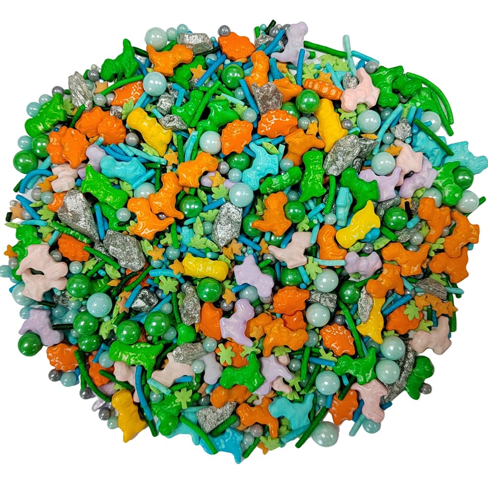 Homankit Dinosaur Sprinkles For Cake Decorating Edible Pearl Sugar Sprinkle For Baking Cake Cupcake Toppers Cookie Decorations K