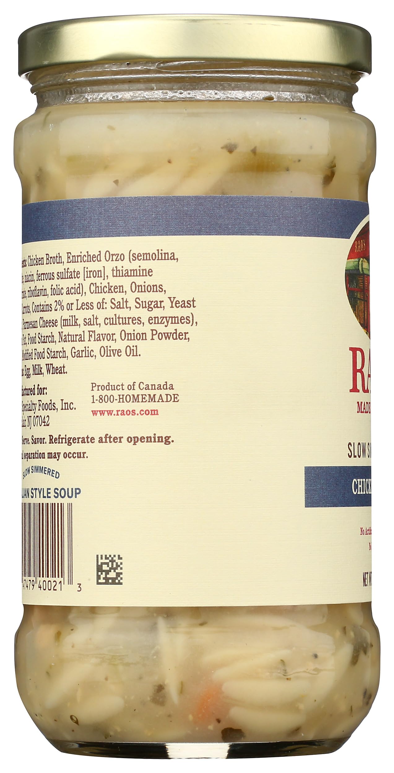 Raos Homemade Slow Simmered Soup, Chicken & Orzo, 15.7 Ounce (Pack of 6)