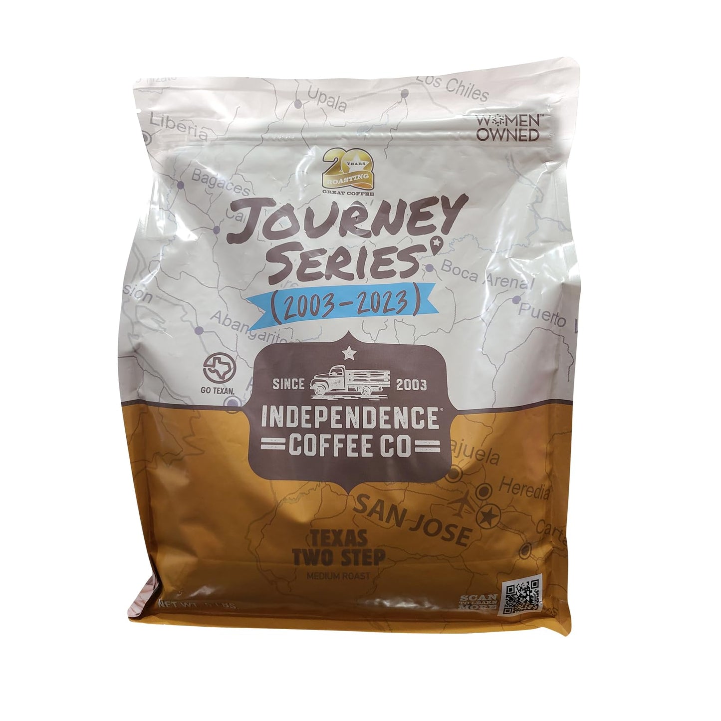 Independence Coffee Co. Light Roast Whole Bean Coffee, Caramel & Vanilla, 5 Pound Bag