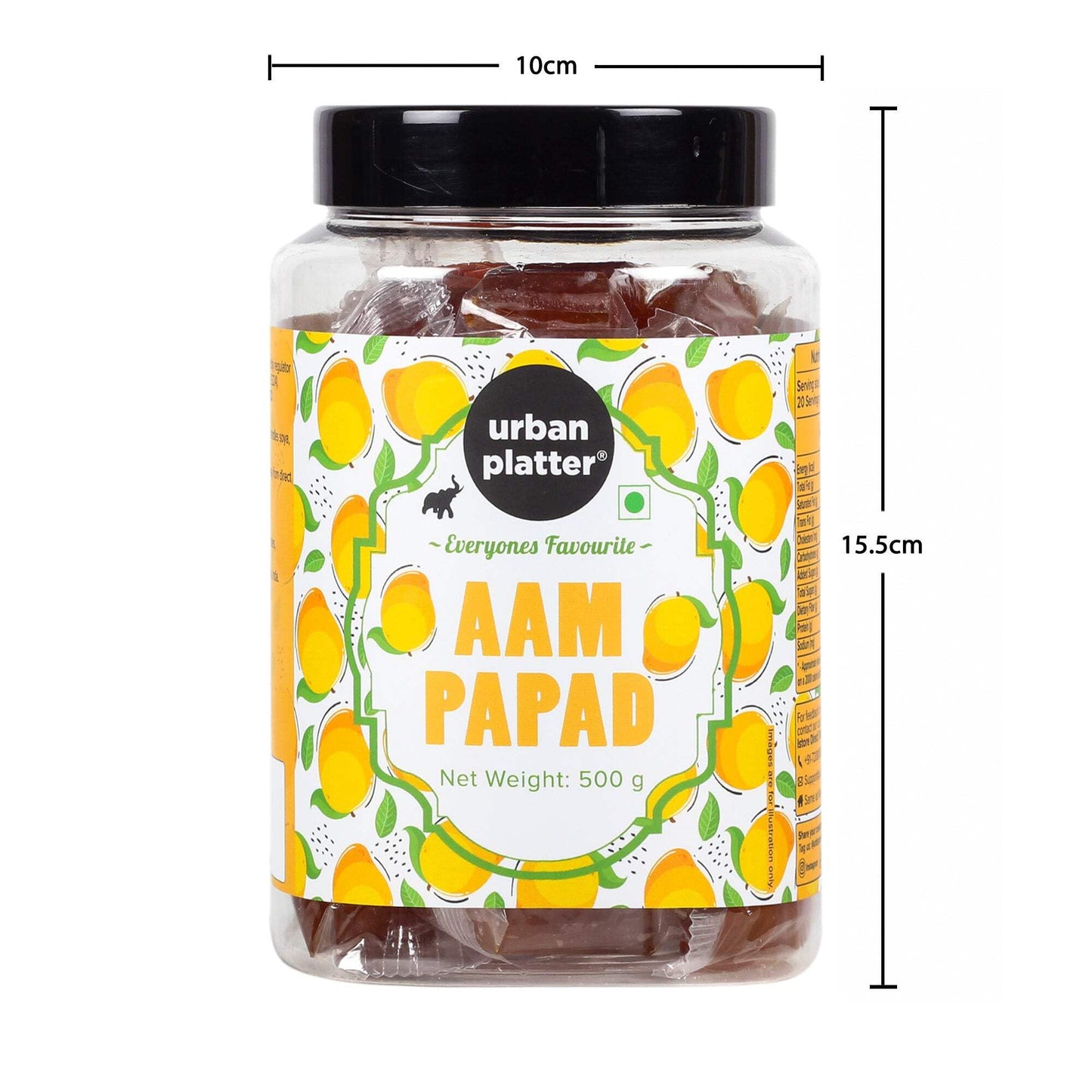 Urban Platter Aam Papad | 17.64 Oz (500G) | Indian Mango Fruit Leather | Sweet & Tangy Snack | Made From Real Mango Pulp | Soft, Chewy & Delicious Candy | Vegan & Preservative-Free