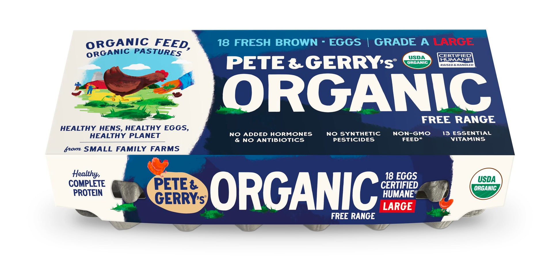 Pete & Gerrys Organic Eggs Large 18 CT
