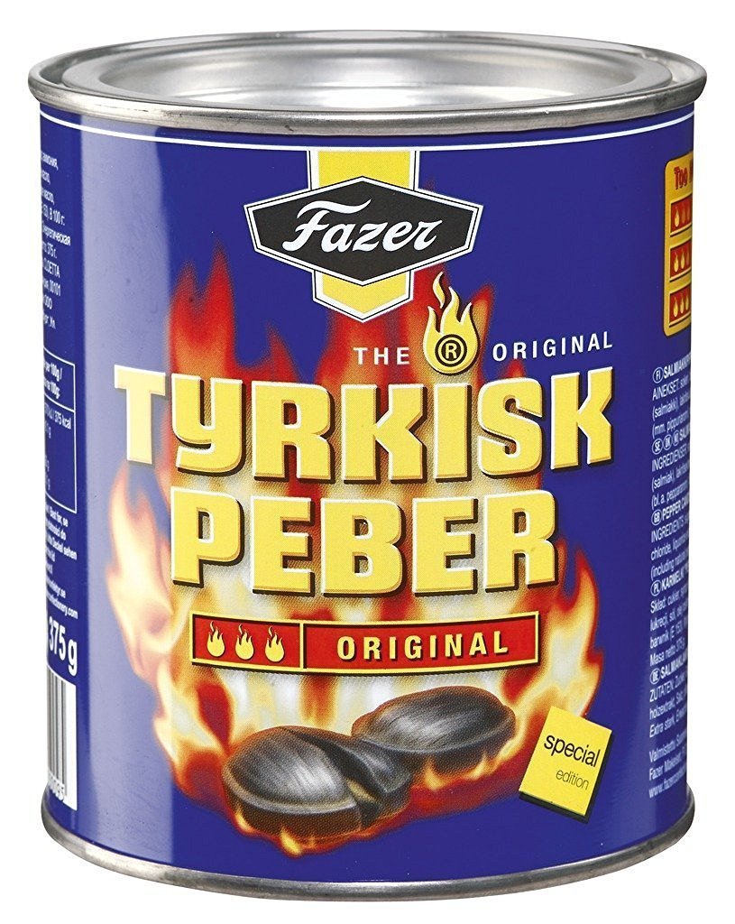 Fazer Tyrkisk Peber - Original - Finnish - Salty Licorice - Salmiakki - Salmiak - Salmiac - Caramel - Hard - Boiled - Pepper - C