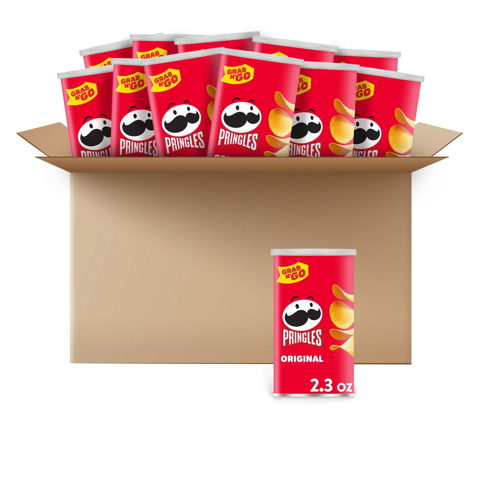 Pringles Potato Crisps Chips, Original, 2.3Oz (12 Count)