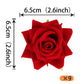 Rssta i Red Rose Cake Topper - 9 Pack Artificial Flowers for Wedding, Bridal Shower, Birthday, 2.6 inches, Design 5