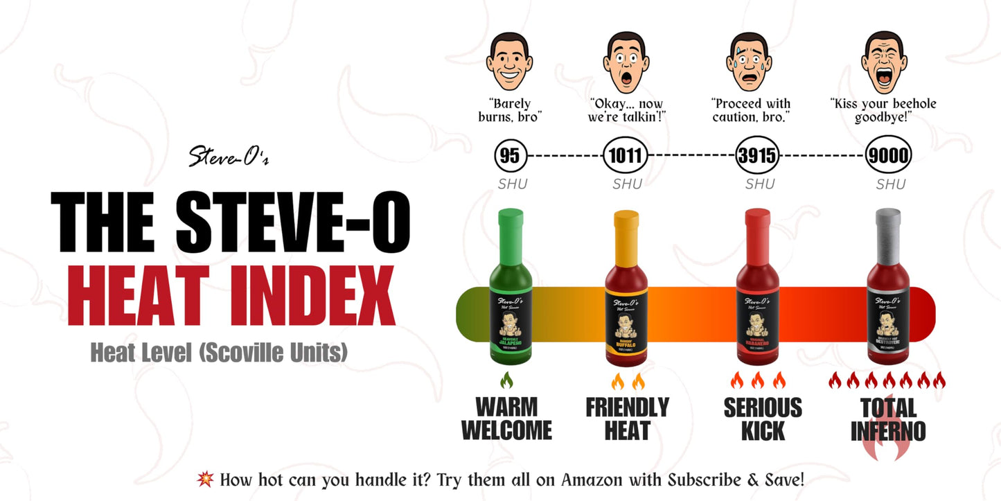 Steve-O'S Heavenly Jalapeo Hot Sauce | Zesty Green Verde Sauce For Marinades, Bbq, Veggies, Eggs & Potatoes | 5 Fl Oz (12-Pack)