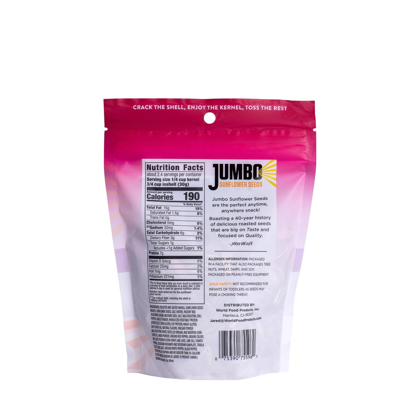 Jumbo Sunflower Seeds Sampler Pack - Original, Ranch, Pepper, Bbq, Chipotle, No Salt (11 Bags)