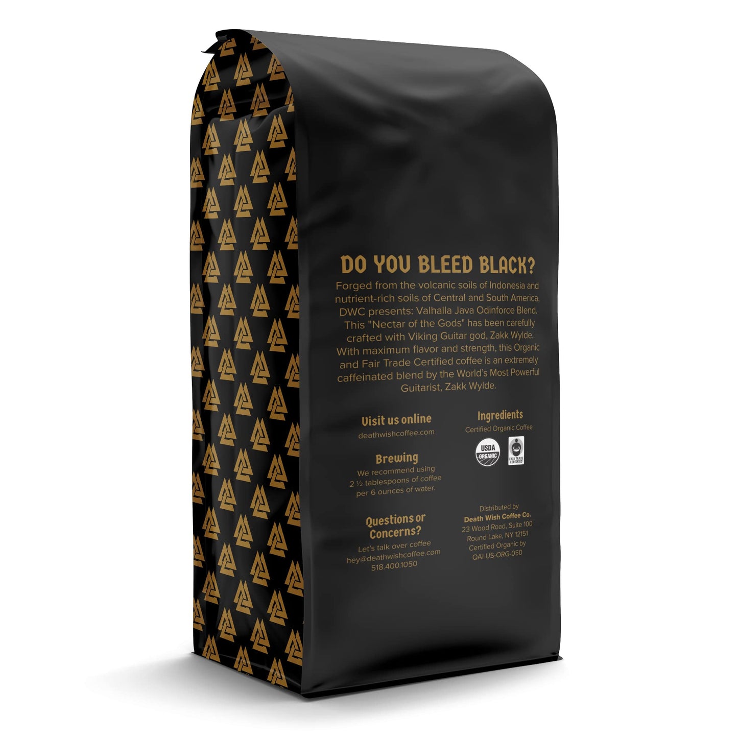 Death Wish Coffee Valhalla Java Blend - Dark Roast Whole Bean Coffee - 2 Bags (12oz) - Arabica & Robusta