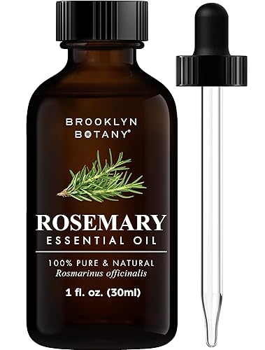 Brooklyn Botany Rosemary Essential Oil - 100% Pure And Natural - Therapeutic Grade Essential Oil With Dropper - Rosemary Oil For