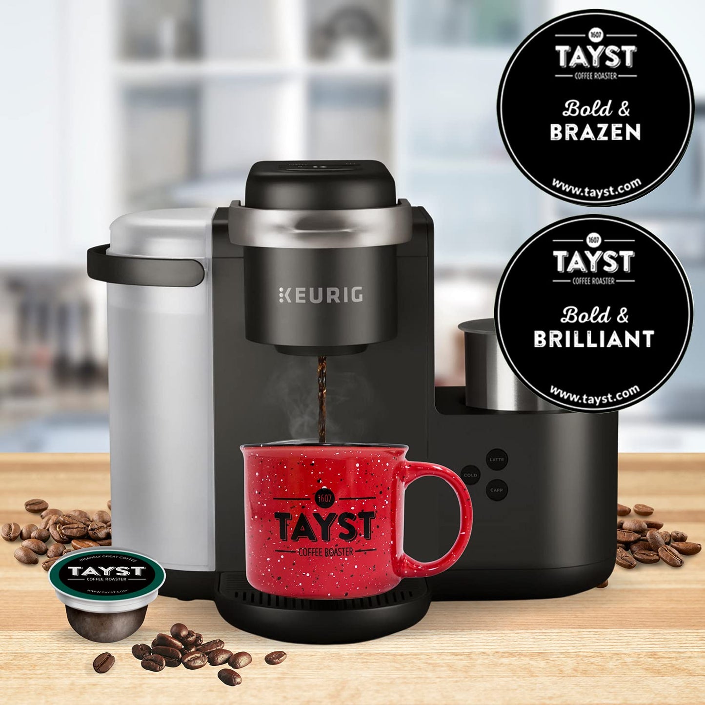 Tayst Coffee Pods Bold Sampler Box, Dark Roast, K Cups Compatible, 50 Count, Brown