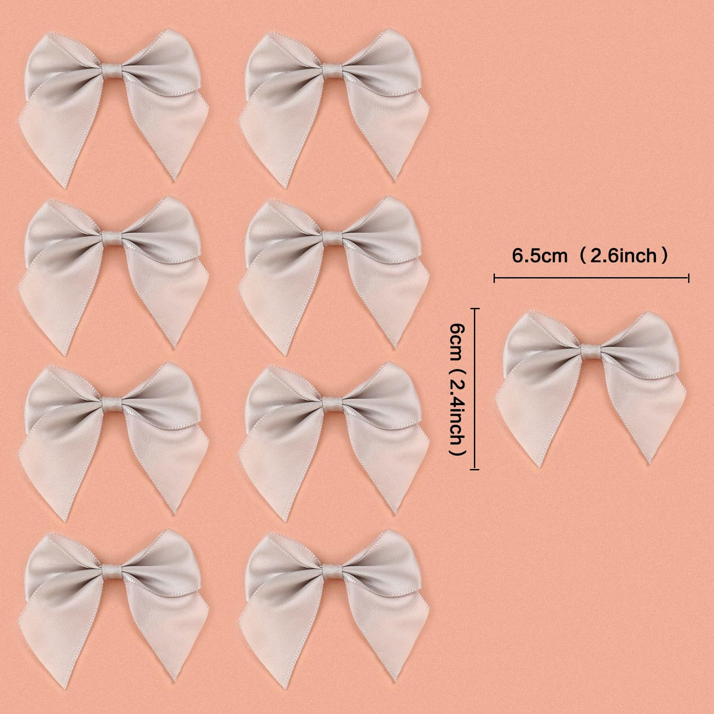Keaziu 20 Pack Bow Cupcake Toppers, Fabric & Card, Gray 2, Birthday & Wedding Party Decorations