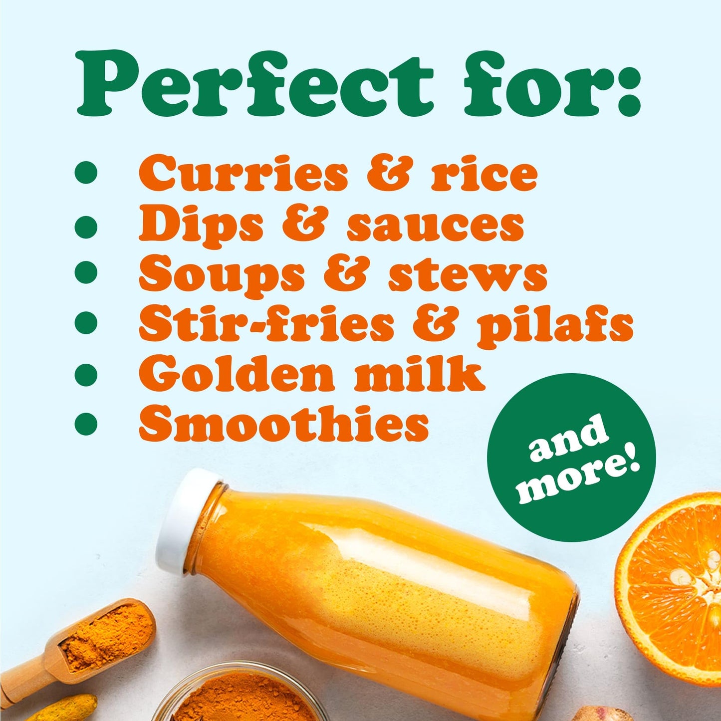 Food to Live Organic Turmeric Powder, 8 Ounces Non-GMO, Finely Ground Turmeric Root, Pure, Kosher, Vegan, Bulk. Fragrant Spice.