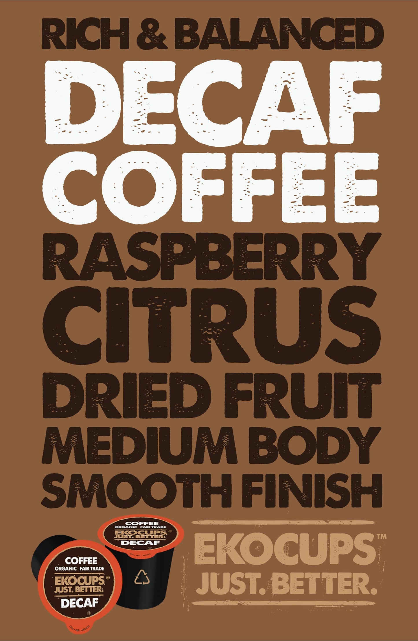 EKOCUPS Organic Swiss Water Decaf Coffee Pods, Fair Trade, 40 Count, for Keurig K Cup Machines