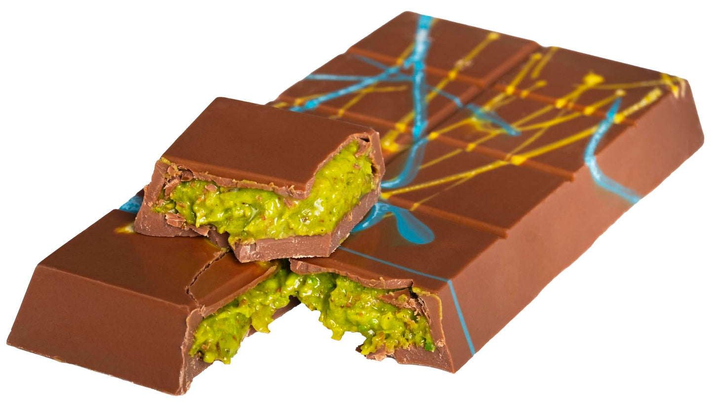 Dubai Chocolate Bar Pistachio, Viral Knafeh Chocolate Bar With Pistachio Cream And Crispy Kataifi, 7 Oz (200Gr), Gift Chocolate