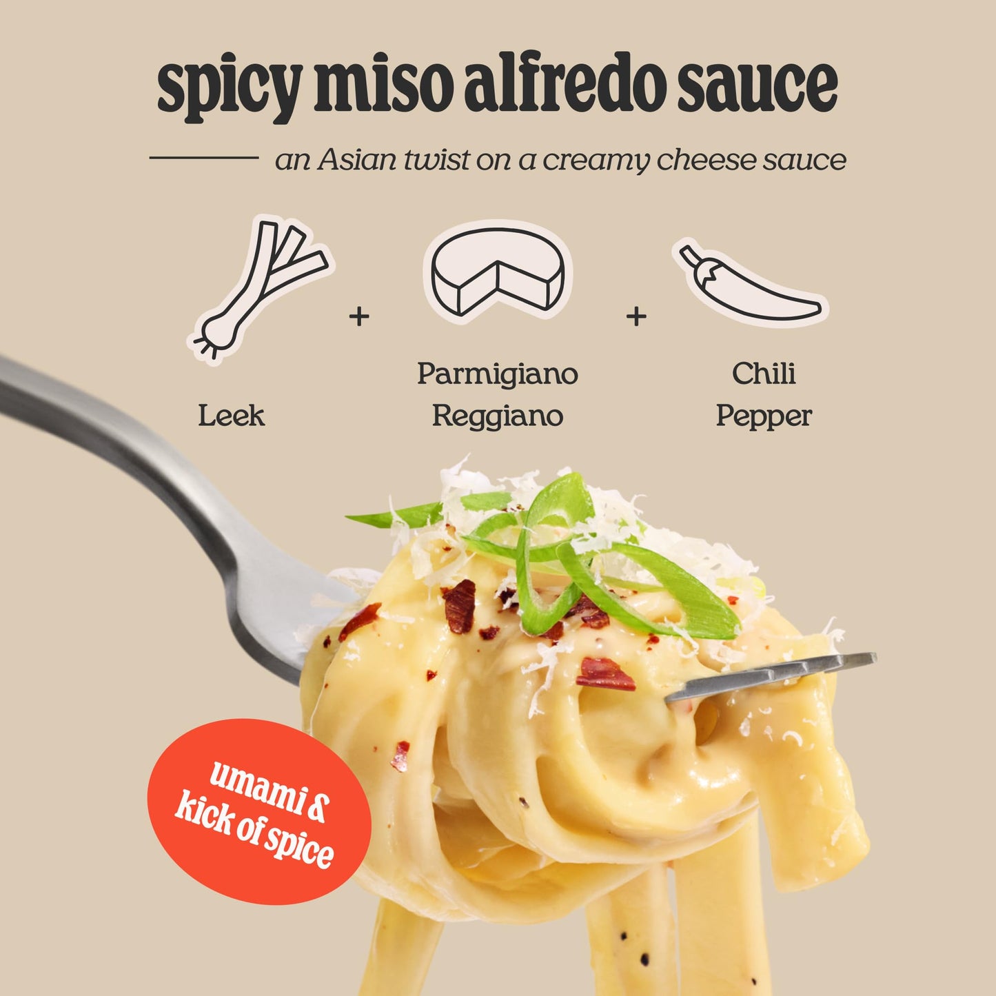 Cravings by Chrissy Teigen 2 Pack Spicy Miso Alfredo Pasta Sauce | Creamy Italian Alfredo Sauce Jar with Cheese & Chili | Import