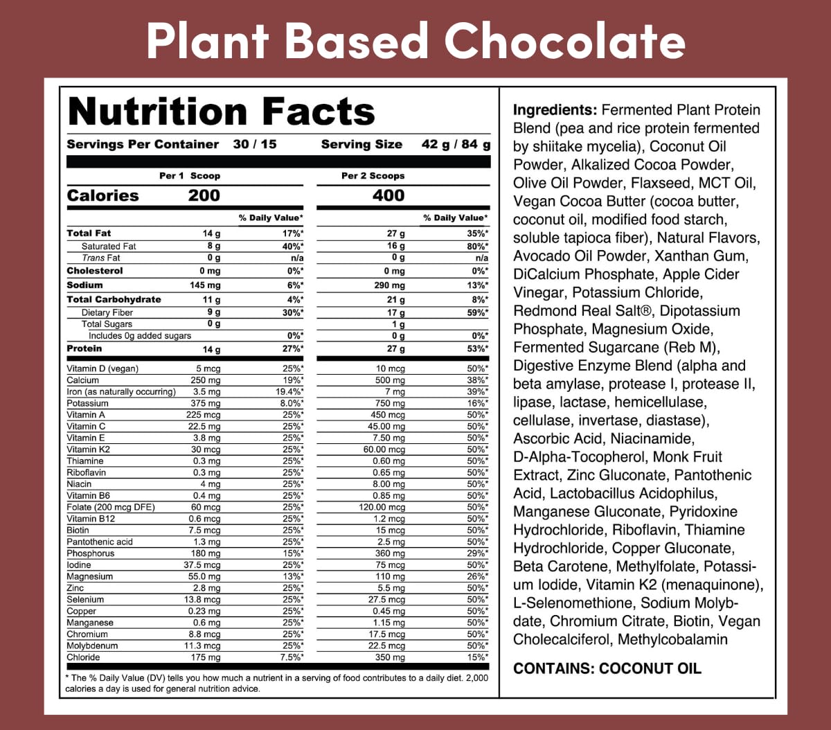 HLTH CODE Complete Meal Replacement Shake - Keto Friendly, High Protein, Low Carb, Plant Based Chocolate, 44 Ounce