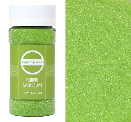Mystic Sprinkles Sanding Sugar 4Oz Bottles (Peridot - Bright Green Sanding Sugar 4Oz)