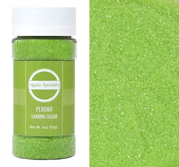 Mystic Sprinkles Sanding Sugar 4Oz Bottles (Peridot - Bright Green Sanding Sugar 4Oz)