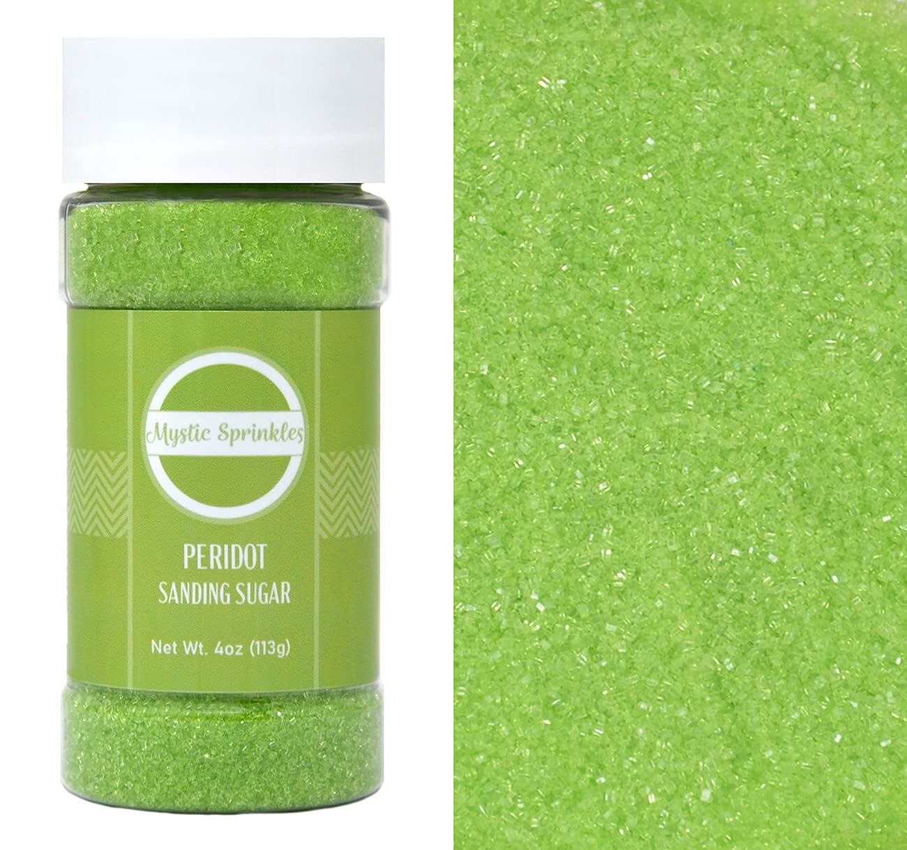 Mystic Sprinkles Sanding Sugar 4Oz Bottles (Peridot - Bright Green Sanding Sugar 4Oz)