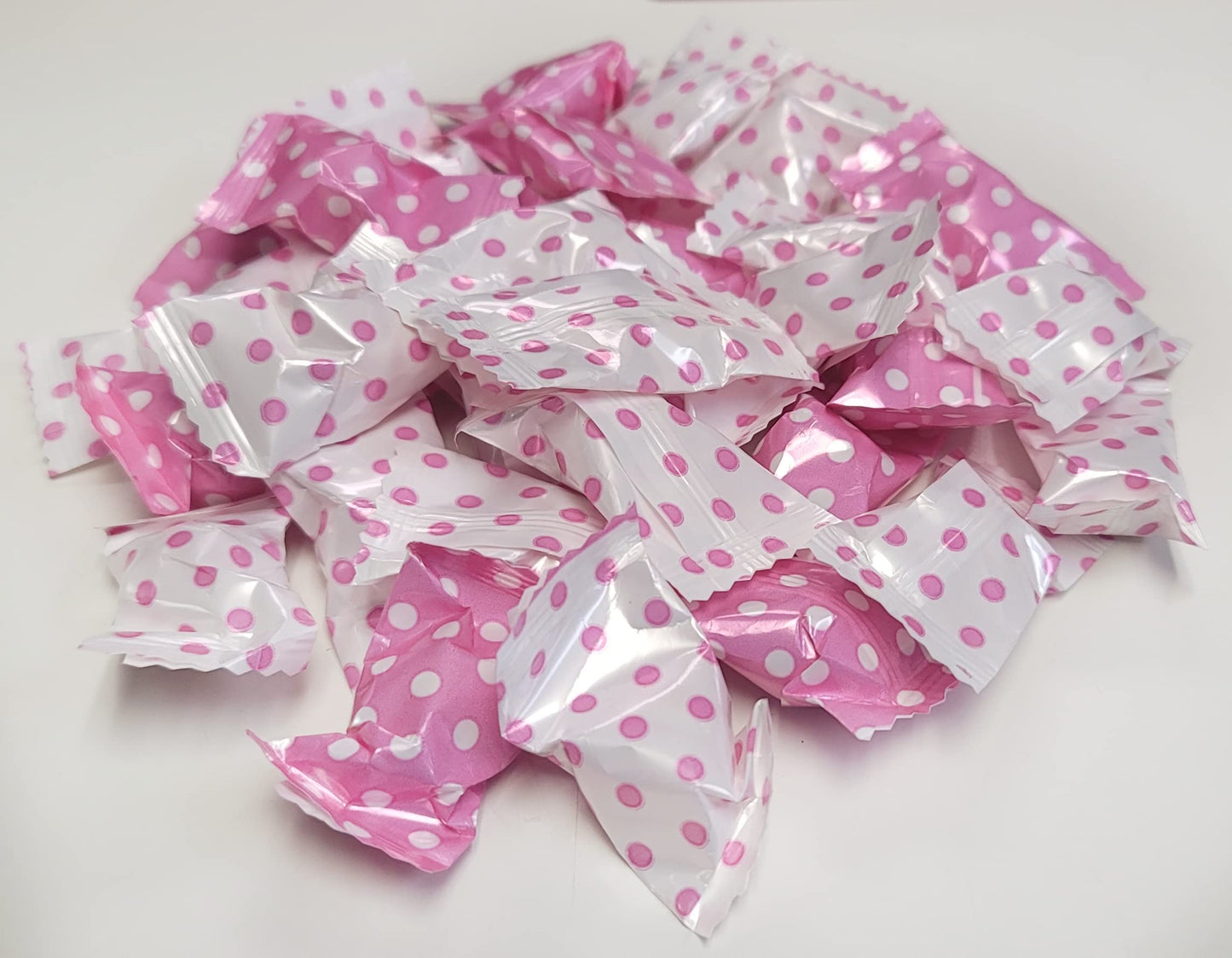 Polka Dot Peppermints 100Ct - Individually Wrapped (Pink Pastel)