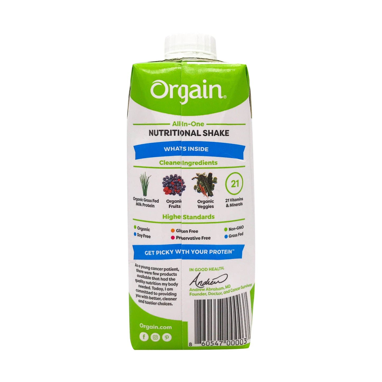 Orgain Organic Creamy Chocolate Fudge Drink, 11 Fl Oz, Pack of 1, Model 860547000037