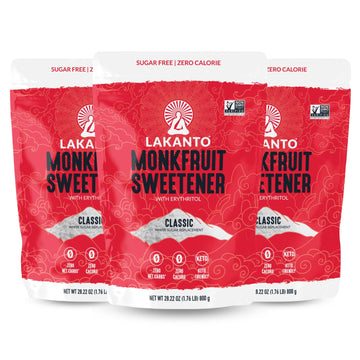 Lakanto Classic Monk Fruit Sweetener With Erythritol - White Sugar Substitute, Zero Calorie, Keto Diet Friendly, Zero Net Carbs,