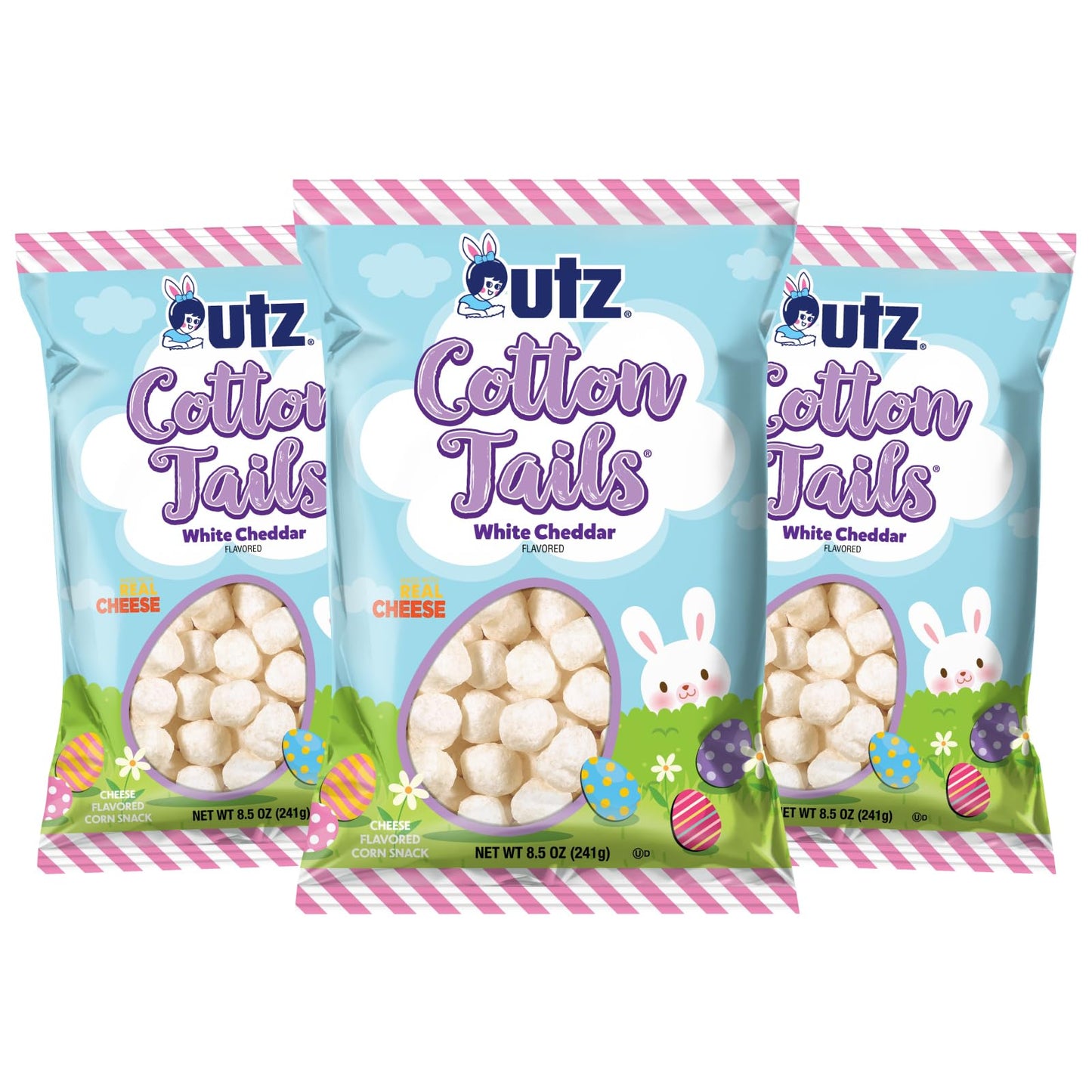 Utz Cotton Tails, White Cheddar Cheese Balls 8.5 oz. (Pack of 3)