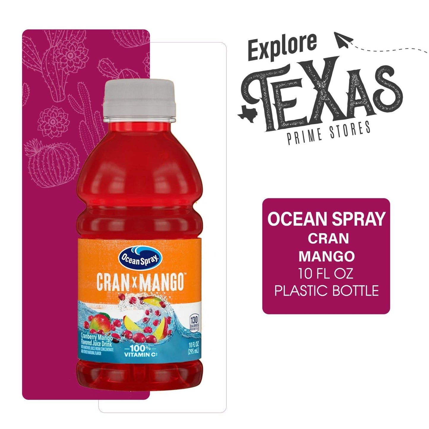 Ocean Spray 24-Pack Of Cran Mango Juice Drink 10 Fl Oz On-The-Go Plastic Bottle + 1 Utility Freebie By Unique Outlet